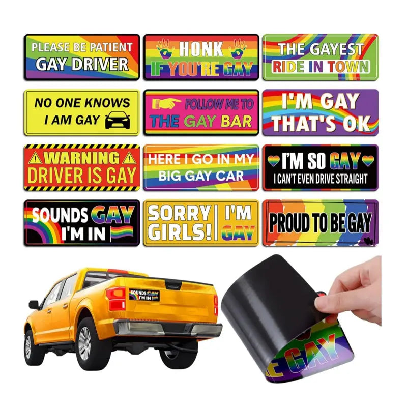 Magnetically Delicious Rainbow Bumper Sticker – Because Your Car Deserves a Colorful Sense of Humor!