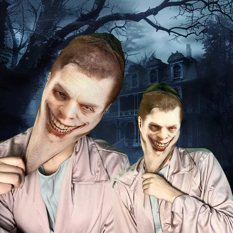 Giggle-Head 3D Cartoon Mask: The Ultimate Silly Hood for Teens, Perfect for Halloween Shenanigans and Cosplay Capers!