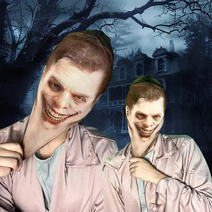 Giggle-Head 3D Cartoon Mask: The Ultimate Silly Hood for Teens, Perfect for Halloween Shenanigans and Cosplay Capers!