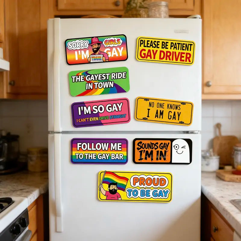 Magnetically Delicious Rainbow Bumper Sticker – Because Your Car Deserves a Colorful Sense of Humor!