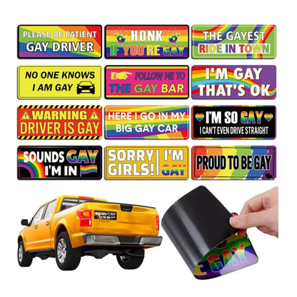 Magnetically Delicious Rainbow Bumper Sticker – Because Your Car Deserves a Colorful Sense of Humor!