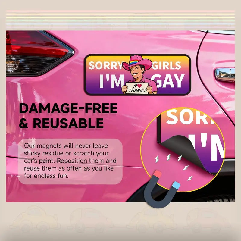 Magnetically Delicious Rainbow Bumper Sticker – Because Your Car Deserves a Colorful Sense of Humor!