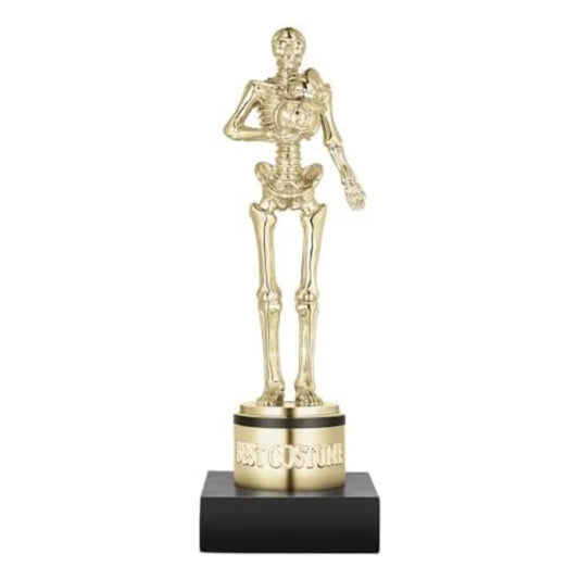 8" Gold Halloween Skeleton Trophy, Best Costume Award